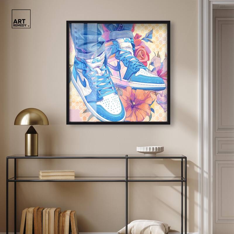 Sneakers in Bloom Shadowbox by Art Remedy