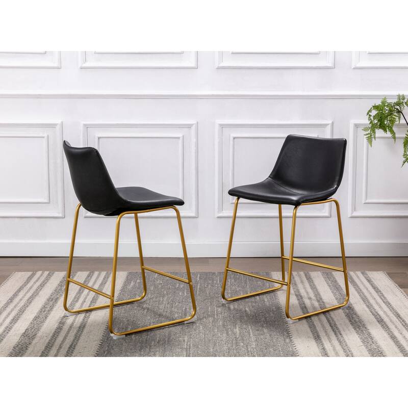 Best Quality Furniture 24-inch Faux Leather Counter Height Chairs