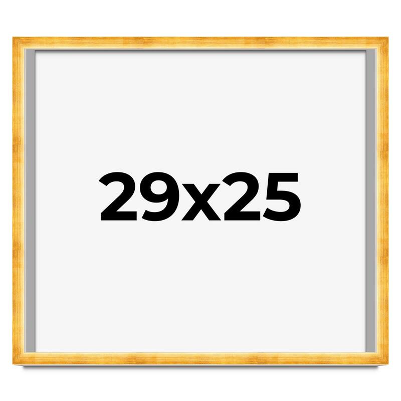 29x25 Shadow Box Frame Gold | 1.625 Inches Deep Real Wood Traditional