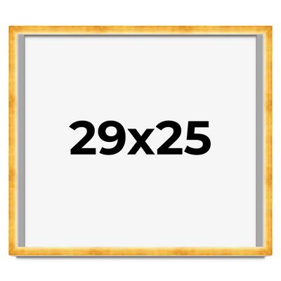29x25 Shadow Box Frame Gold | 1.625 Inches Deep Real Wood Traditional