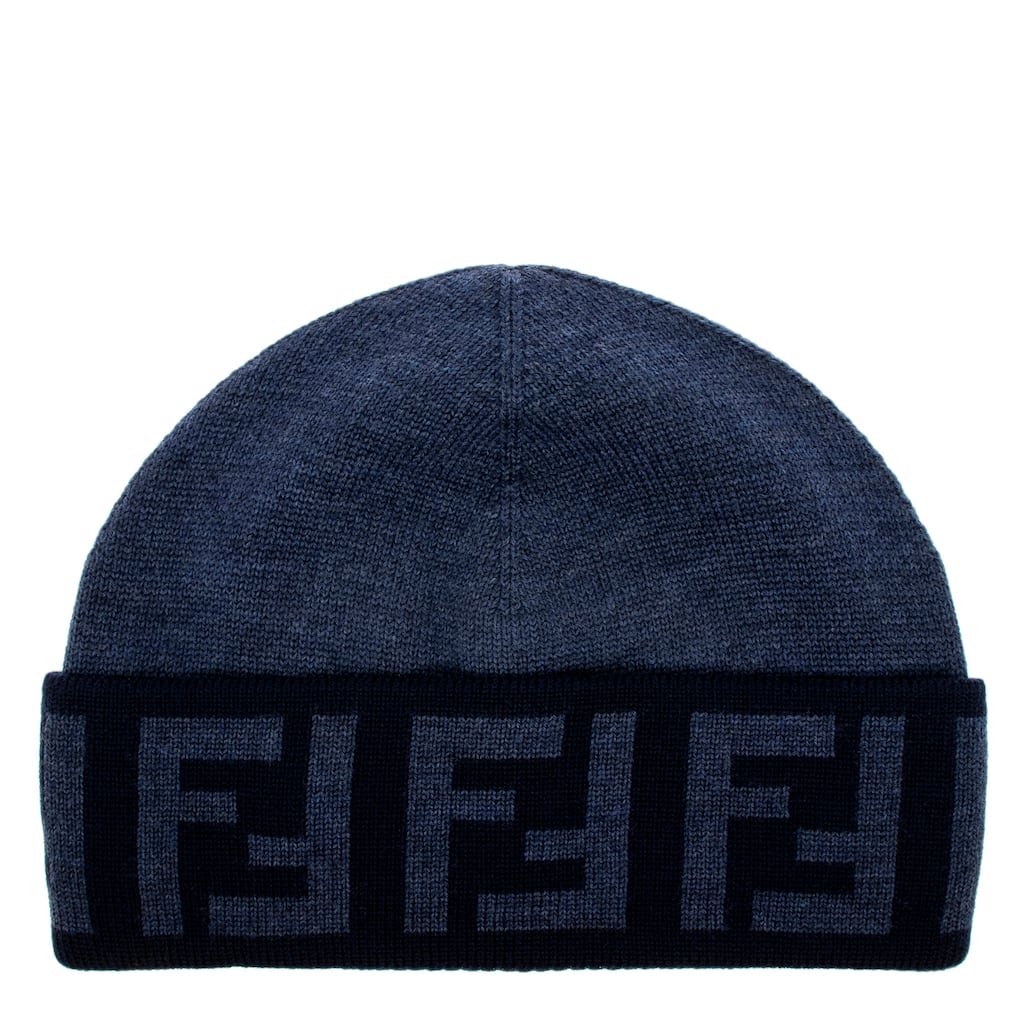 Fendi Wool Beanie with FF Insaria Motif