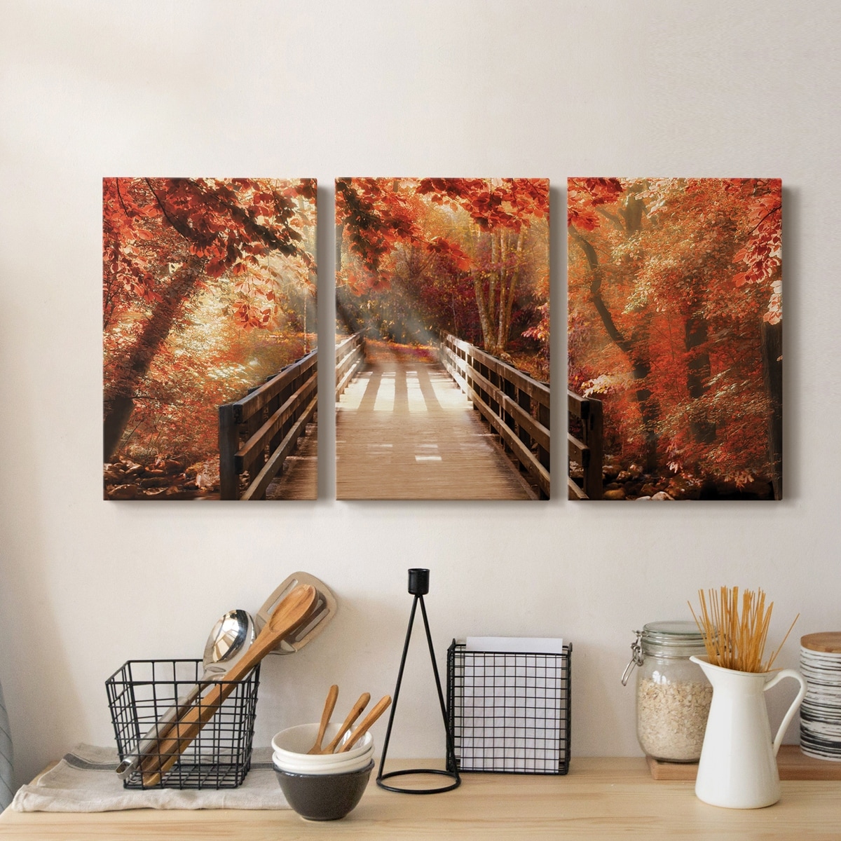 Autumn Bridge- Premium Gallery Wrapped Canvas Ready to Hang Bed Bath   Beyond 34597653