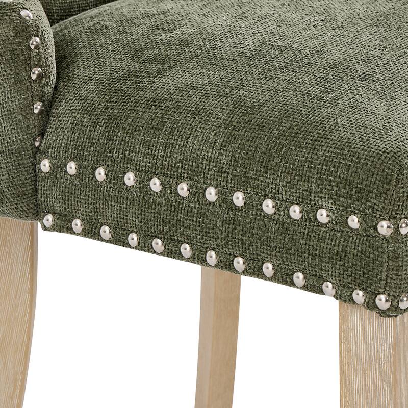 Morden Fort Tufted Dining Chair, Accent Chairs with Studded Trim and Pull Ring