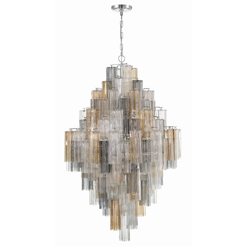 Addis 20 Light Polished Chrome Chandelier - 30.5"W x 49.5"H x 30.5"D