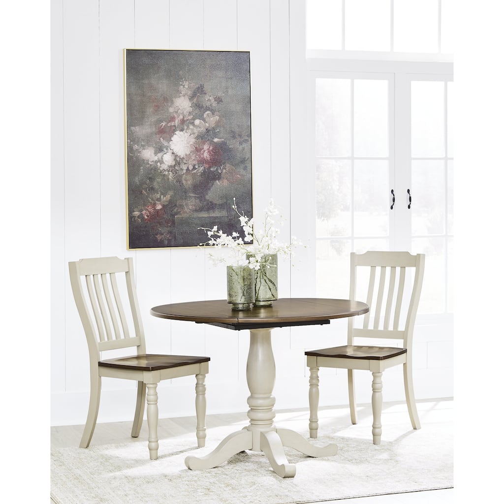 Signature Design by Ashley Waverun Antique White/Brown Dining Chair - 18"W x 23"D x 39"H