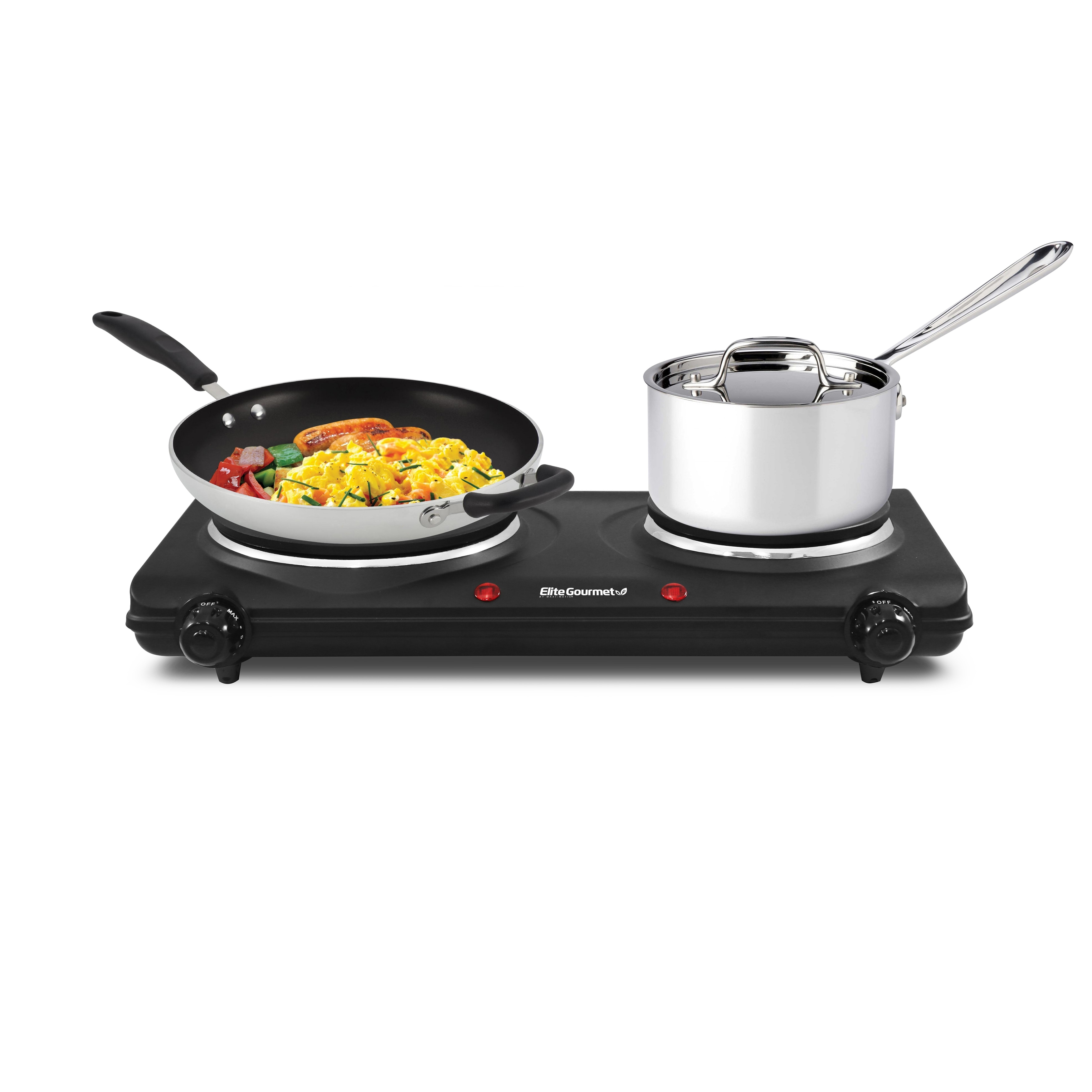 elite double burner hot plate