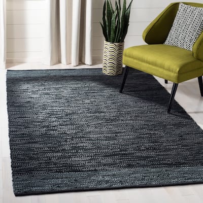 SAFAVIEH Handmade Vintage Boho Leather Hiromi Modern Stripe Leather Rug