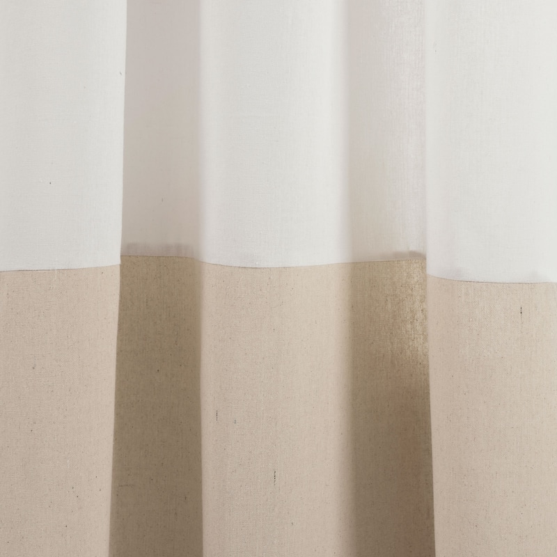 Lush Decor Faux Linen Grommet Colorblock Window Curtain Single Panel - 84" x 40"