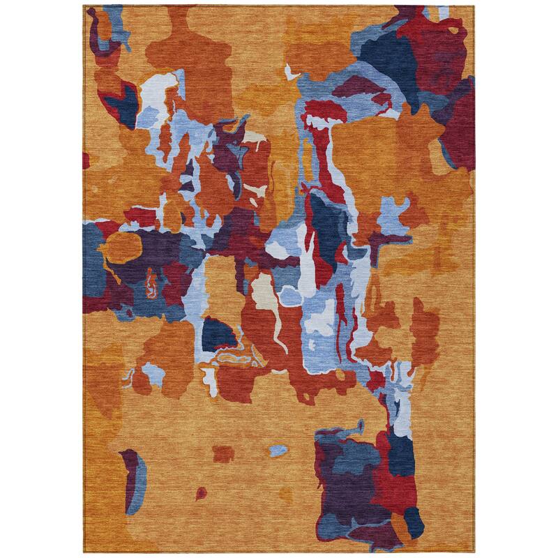 HomeRoots Abstract Transitional Rectangle Outdoor Rug