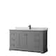 Option Dark Gray, Black Trim, White Carrara Marble Top
