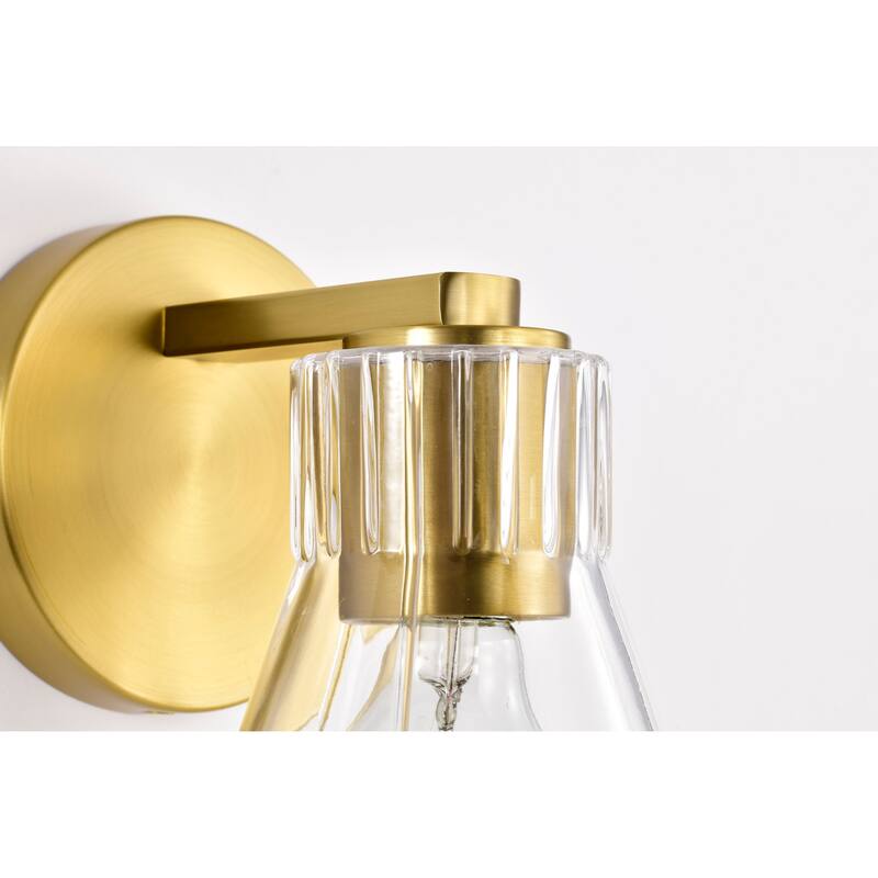 Gianna 1 Light Vanity Vintage Brass Finish Clear Glass - Vintage Brass