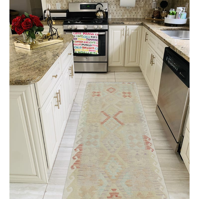 Sun Faded Flatweave Meltem Rust/Ivory Runner - 2'7" x 9'11"