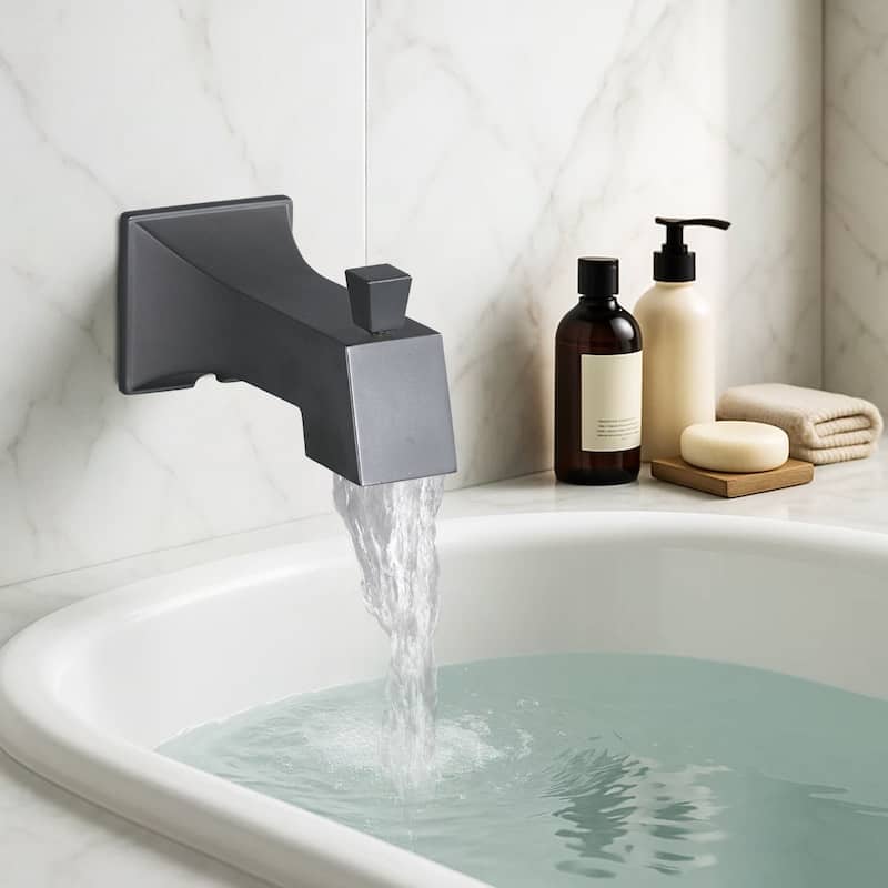 WOWOW Integrated Diverter Square Bathtub Spout in Modern