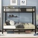 preview thumbnail 3 of 9, Metal Full XL Over Queen Bunk Bed for Teens and Adults, with Under-Bed Storage, Dual Side Ladders, No Box Spring Needed