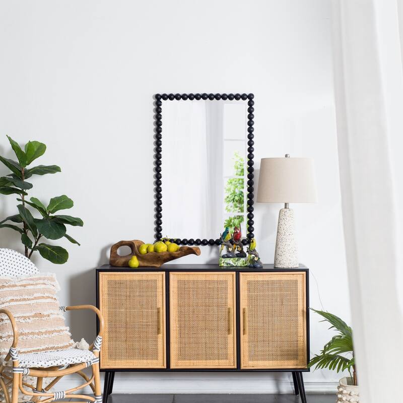 Mirror with Metal Beaded Frame