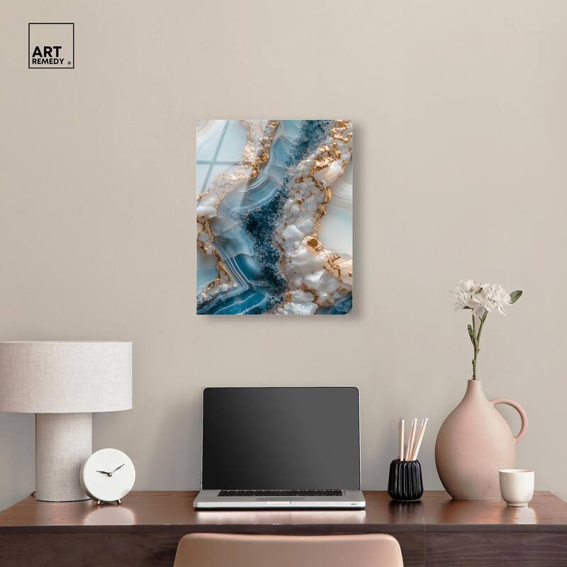 Lapis River Acrylic by Art Remedy, Ready to Hang