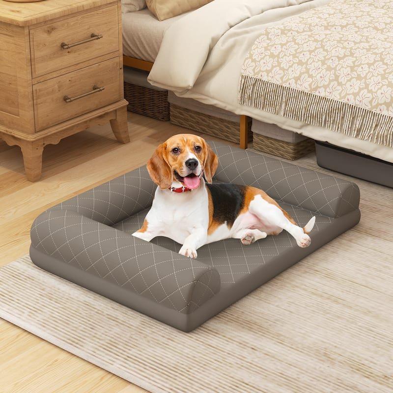 Costway Orthopedic Dog Bed Medium Small Dogs with 3-Side Bolster - See Details