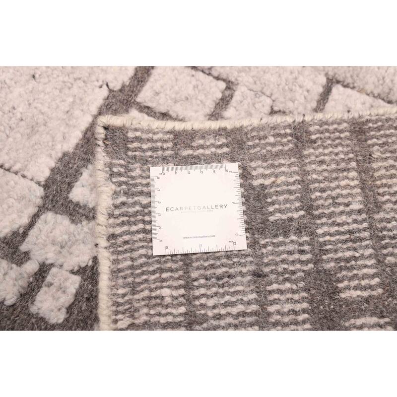 ECARPETGALLERY Hand-knotted Tangier Light Grey Wool Rug - 5'0 x 8'0