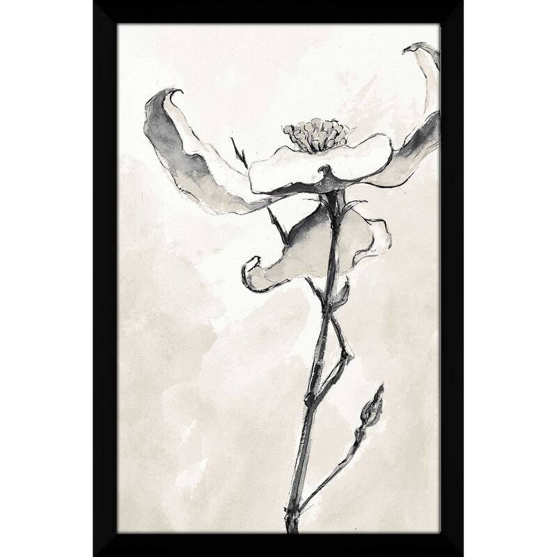 "Solitary Dogwood IV Taupe (Vertical)" Print on Acrylic