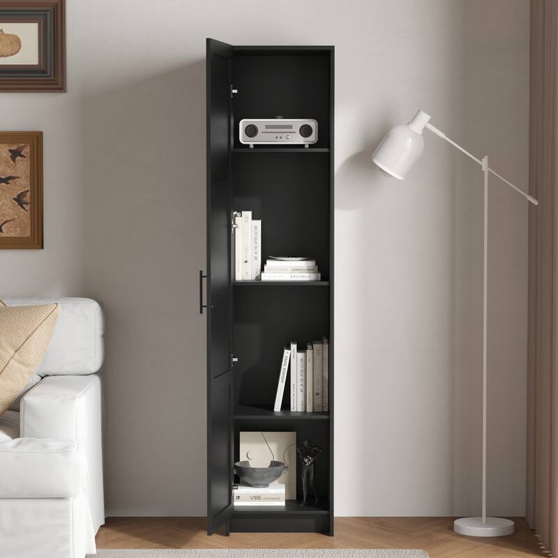 70.87" Tall Narrow Storage Bathroom Cabinet with 3 Adjustable Shelves