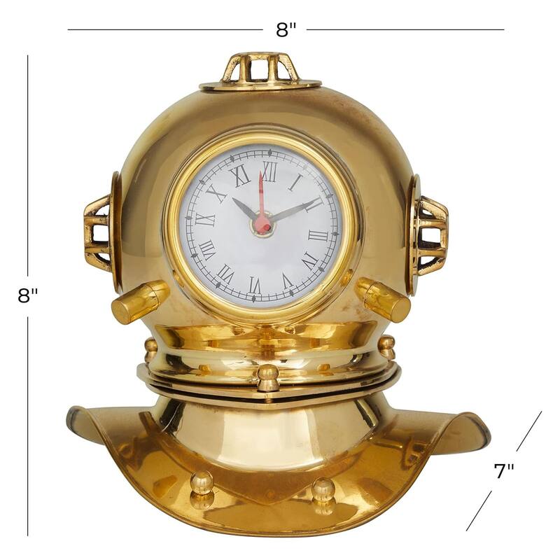 US Navy Mark V 8-inch Diving Helmet Coastal Decor Table Clock
