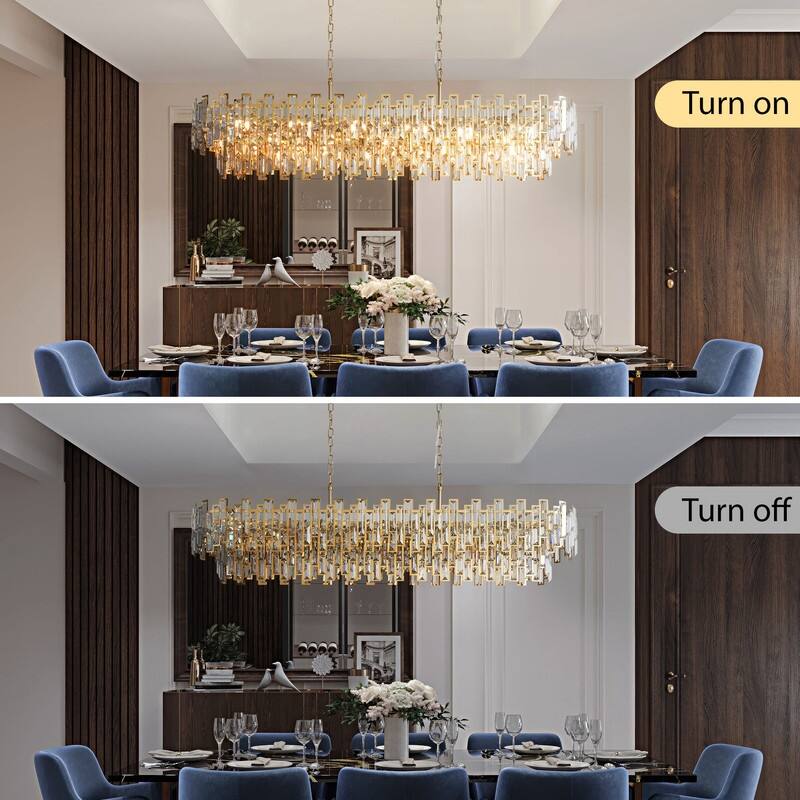 KAYLA 24in Chandelier 10-Light Crystal Chandelier