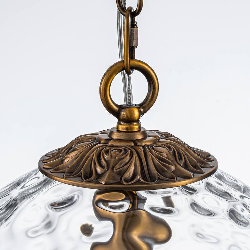 Industrial 1 - Light 11.8" W Retro French Globe Glass Pendant For Kitchen Island