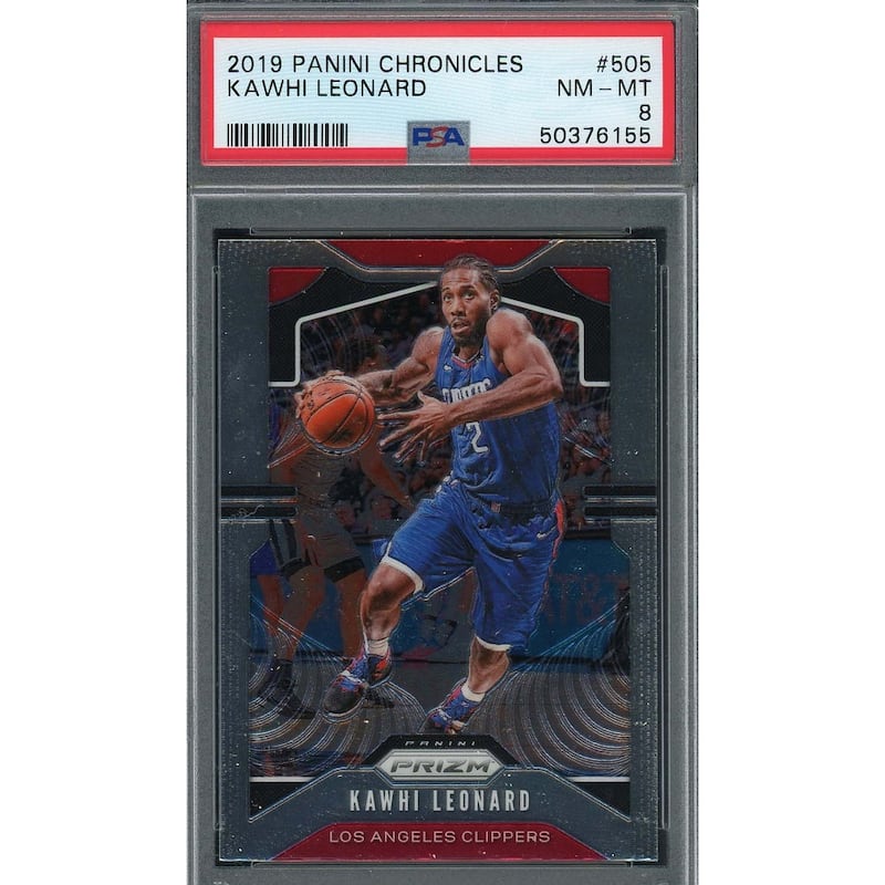 Kawhi Leonard 2019 Panini Chronicles Basketball Card #505 Graded PSA 8 - 8'6" x 11'6"