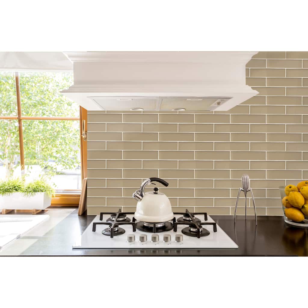 Shoreline 2 in. x 8 in. Mojave Matte Glass Wall Tile