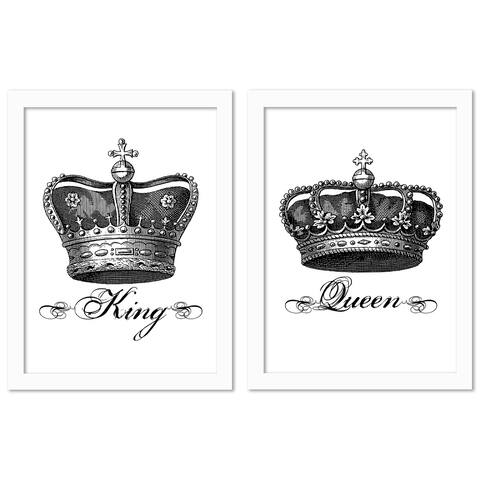 Crown King Black by Amy Brinkman - 2 Piece White Framed Print Set