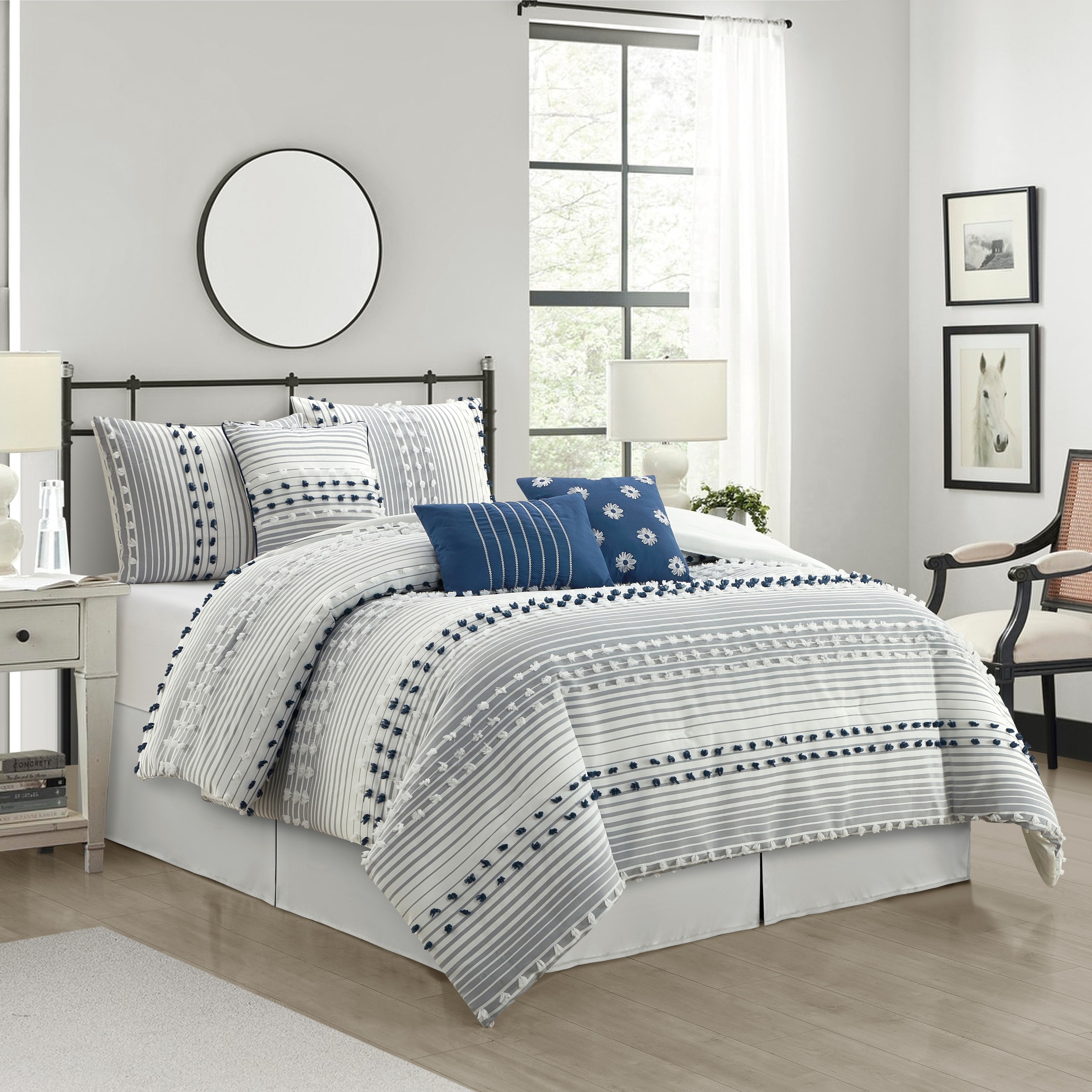 Shii♡　1001 Nanshing Jessy Modern Striped 7 Piece Comforter Set - On Sale