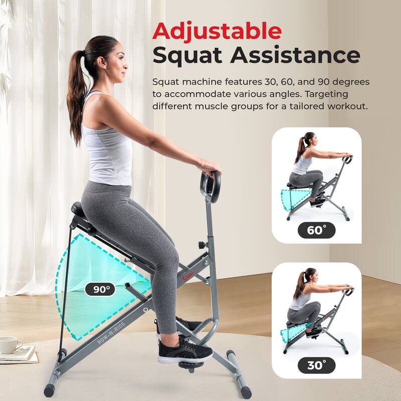 Sunny Health Fitness Squat Assist Row N Ride Trainer NO 077S