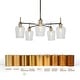 preview thumbnail 23 of 23, Modern Farmhouse 3/5-Light Black Gold Chandelier Clear Glass Kitchen Island Pendant Lighting for Dinning Room