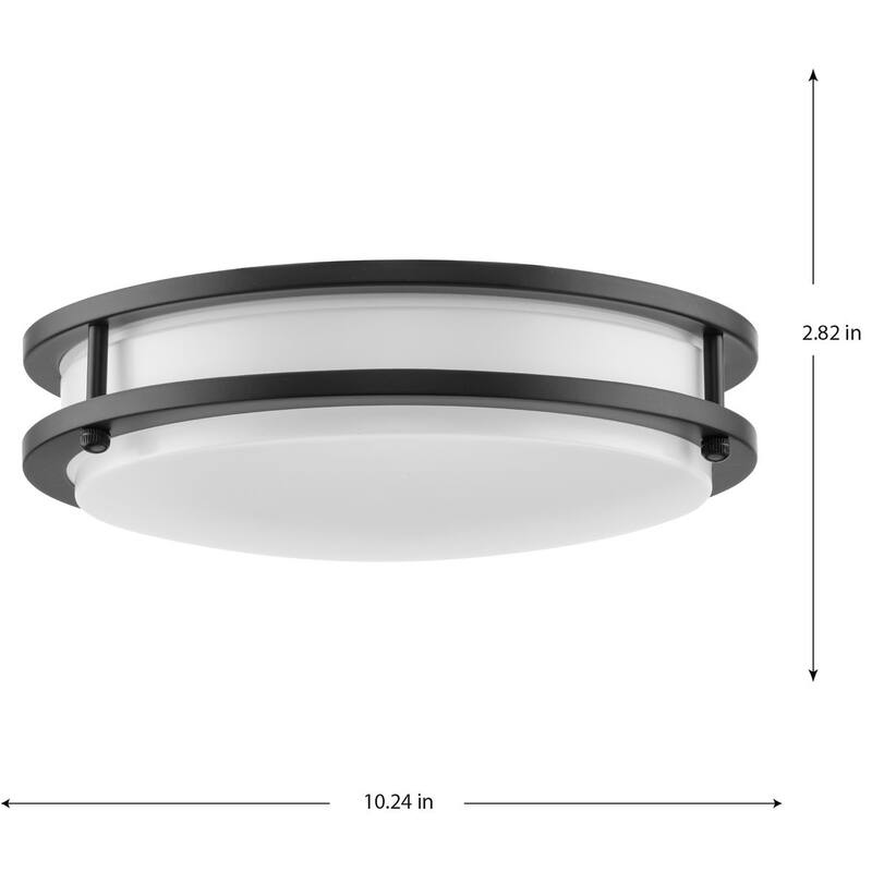 Abide Collection 5-CCT Integrated LED Matte Black Contemporary 10.24" Small Flush Mount Light - 10.24 in x 10.24 in x 2.82 in
