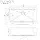 preview thumbnail 13 of 11, ZLINE 33 in. Moritz Farmhouse Apron Single Bowl Satin Steel Kitchen Sink with Bottom Grid