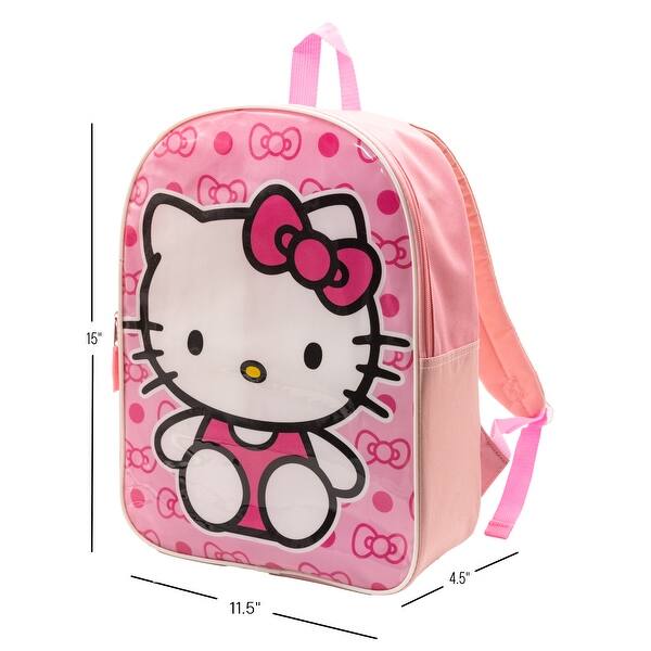 dimension image slide 11 of 26, Girls 15" Backpack with Padded Straps & Zip Compartment - Ideal Toddler Bookbag for School & Travel