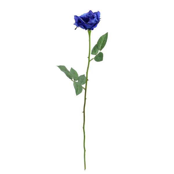 Shop 23 Artificial Single Long Stem Blue Blooming Rose Pick On Sale Overstock 28244299