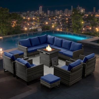 Gymojoy Outdoor Patio Sofa with Swivel Chairs Set