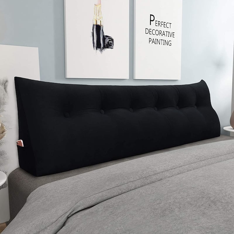 WOWMAX Bed Rest Wedge Bolster Headboard Back Support Pillow Velvet