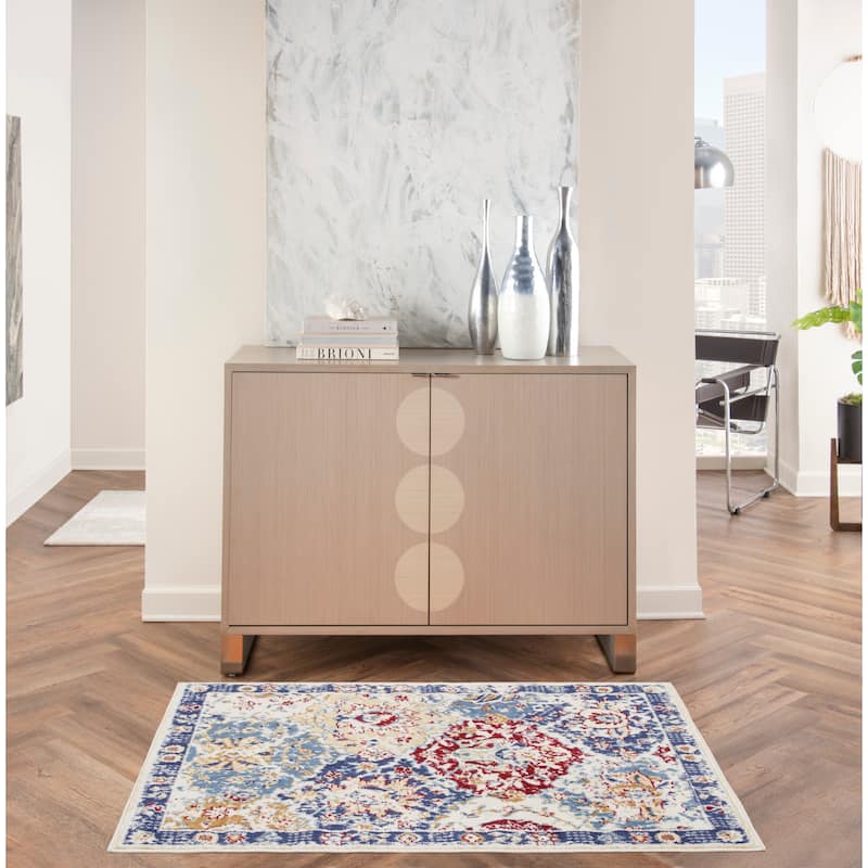 Nourison Grafix Vintage Boho Persian Border Area Rug