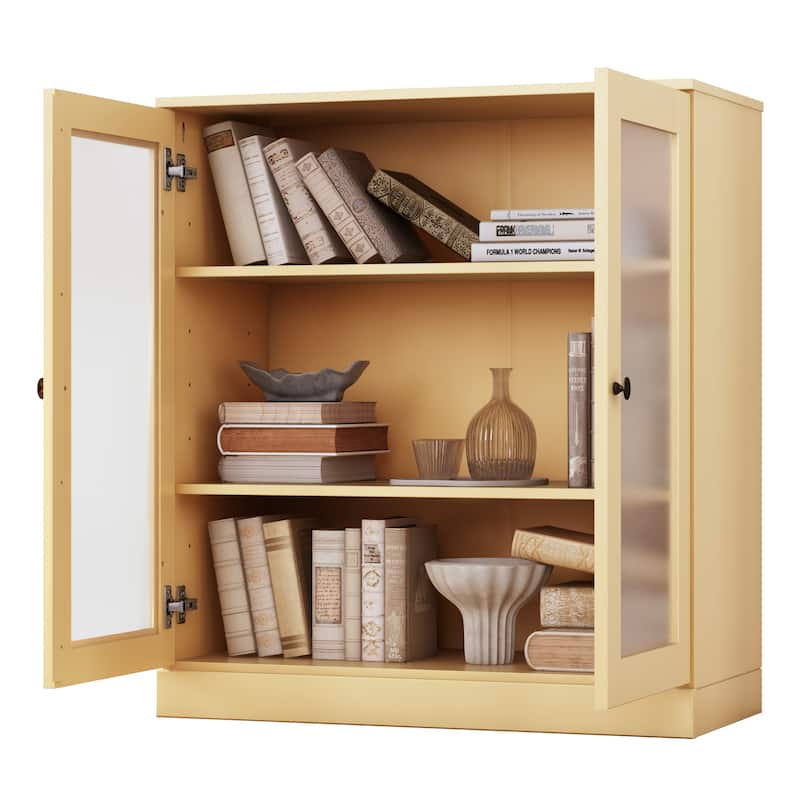 100% Solid Wood 3-shelf Bookcase with Optional Doors by Palace Imports