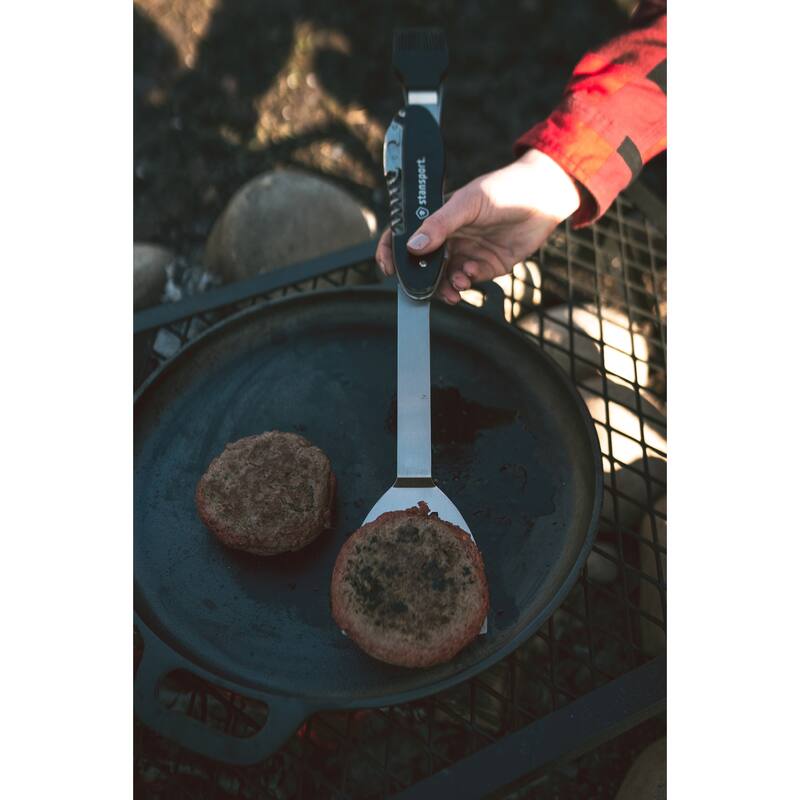 Stansport Pre-Seasoned Cast Iron Pizza Pan - 16.5" L x 13.75" W x 1" H