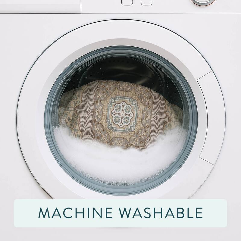 Machine Washable Indoor/ Outdoor Traditonal Isaiah Chantille Rug