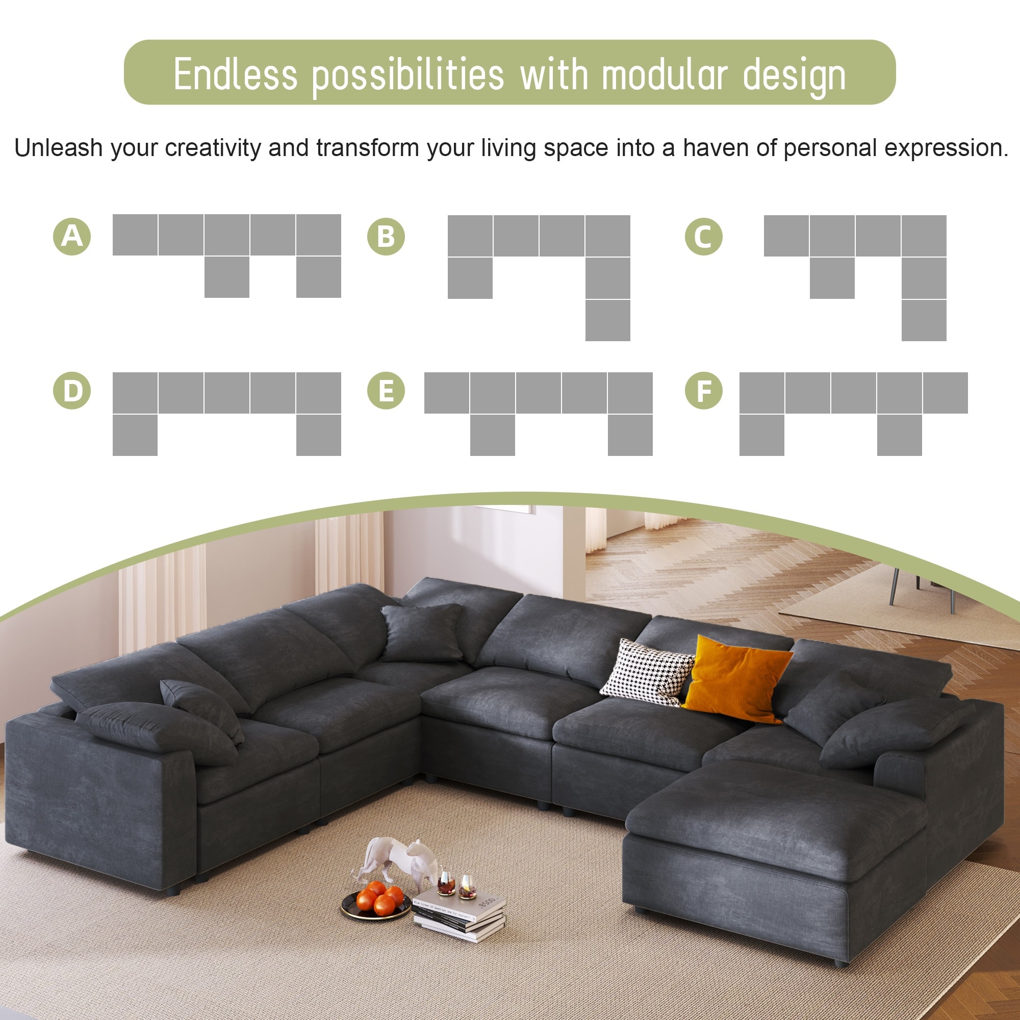 L Shaped Sectional Sofa Sets Modular Corner with Movable L Shaped Sectional Sofa Sets Modular Corner with Movable