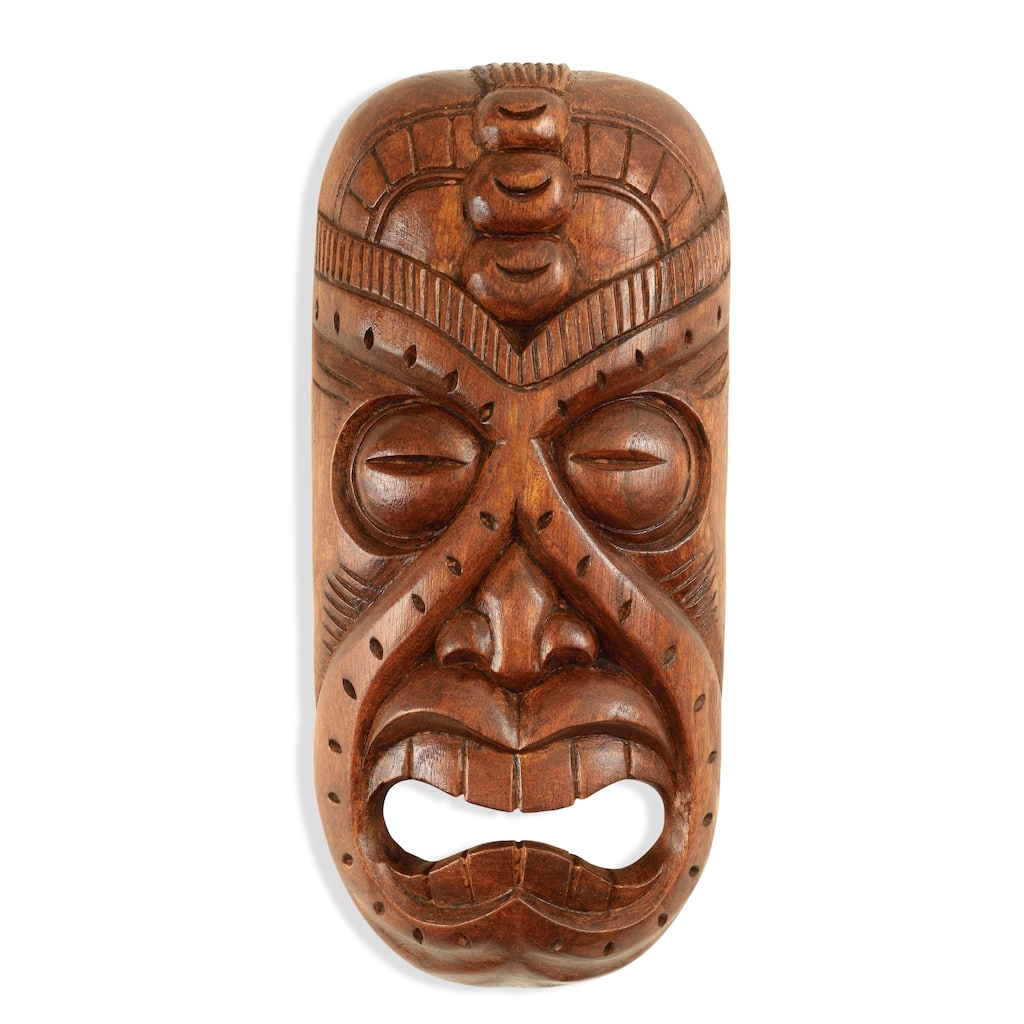 Wooden Tribal African Crying Mask Hand Carved Wall Plaque Hanging Home Decor Accent Art Unique Sculpture Decoration