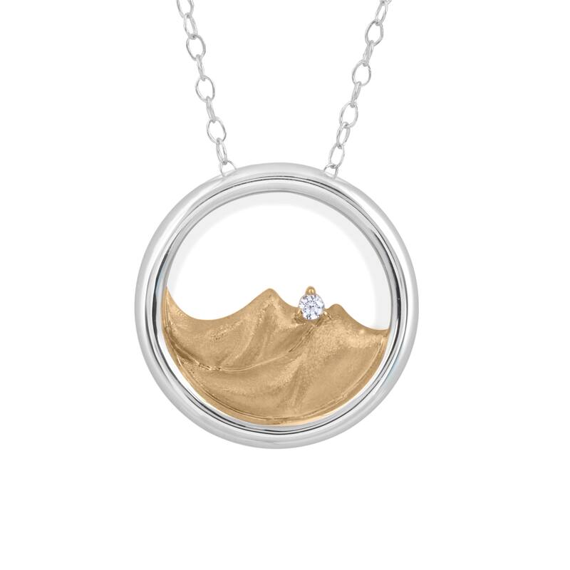 1/20ct Diamond Four Elements of Nature-Earth Pendant Necklace in Silver for Women