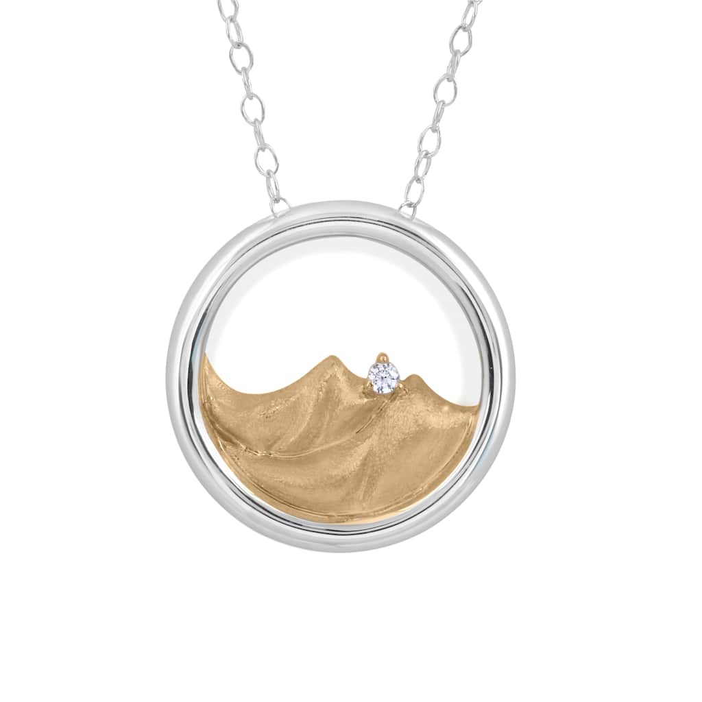 1/20ct Diamond Four Elements of Nature-Earth Pendant Necklace in Silver for Women