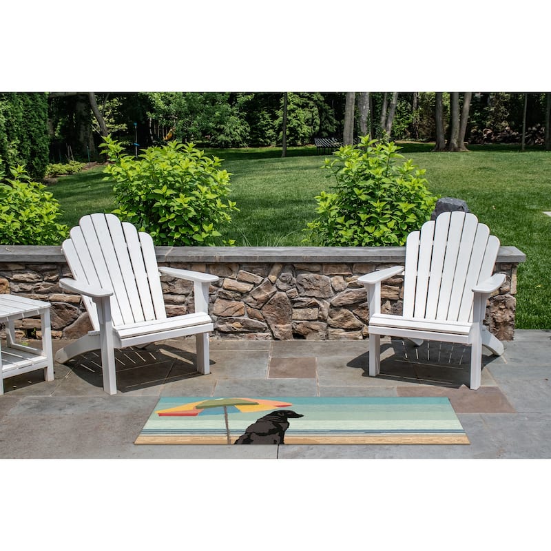 Liora Manne Frontporch Parasol And Pup Indoor/Outdoor Rug