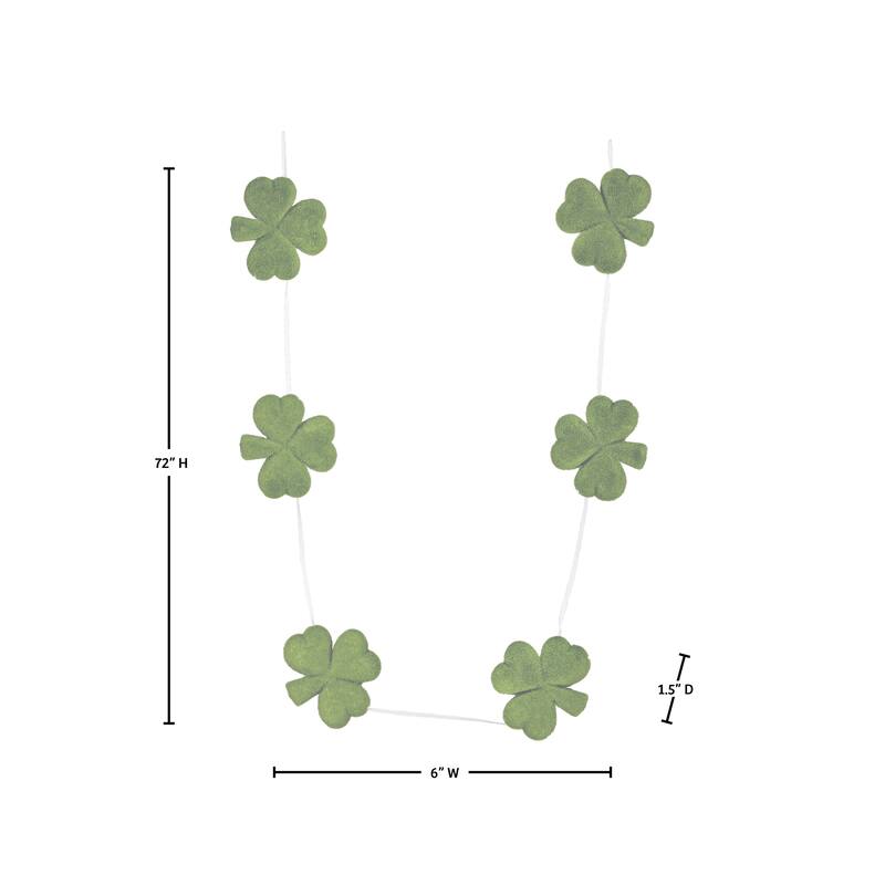 72" Flocked Shamrock Garland
