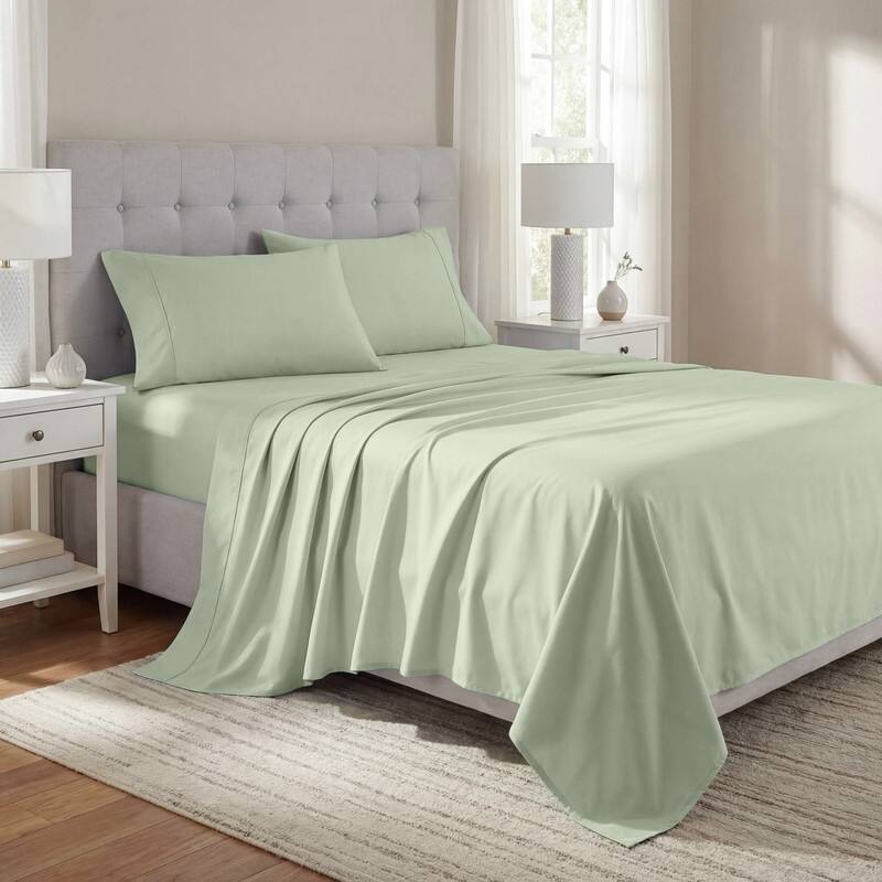 Superior Solid 1000-Thread Count Cotton Blend Deep Pocket Sheet Set - King - Green